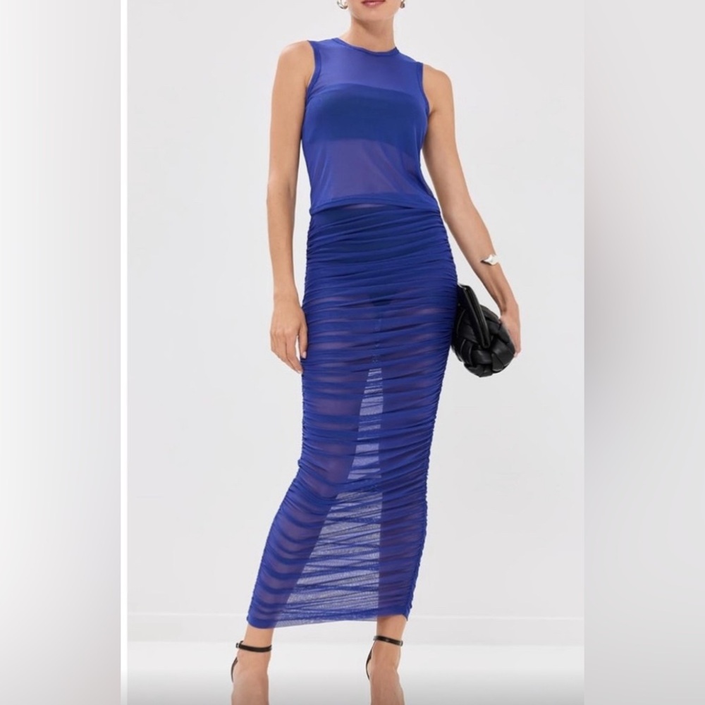 Good American Blue Maxi Skirt